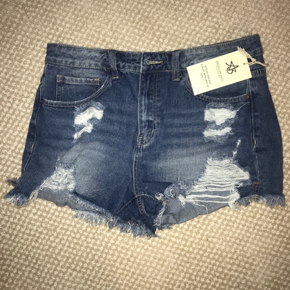 New ripped denim shorts